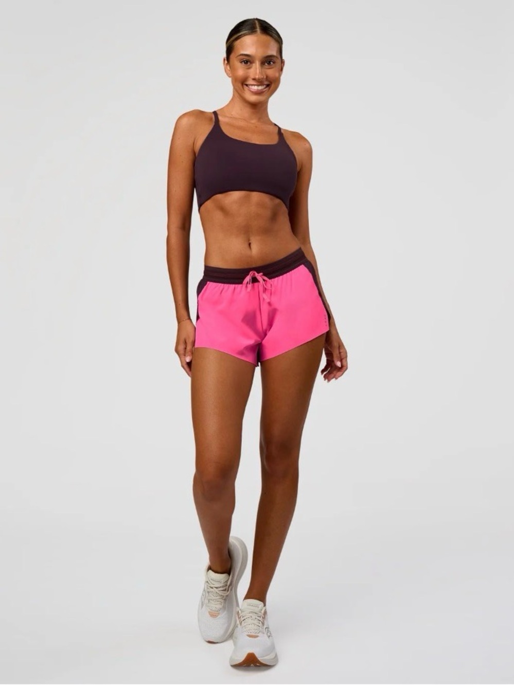 LSKD Accelerate 3" Mid-Rise Running Short Midnight Plum-Sugar Plum